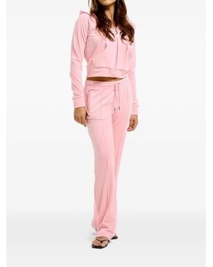 Juicy Couture Diamanté Velour Track Trousers - Pink
