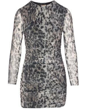 Aniye By Kleid mit Leoparden-Print - Grau