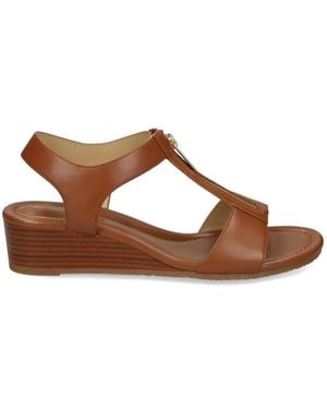 MICHAEL Michael Kors Berkley Zip Leather Sandals - Brown