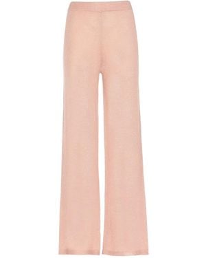 Kangra Lurex Broek Met Elastische Taille - Roze