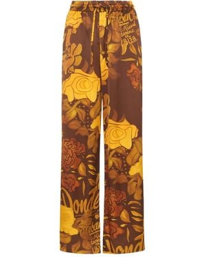 Donde Esteban Veranera Drawstring Floral Pants - Orange
