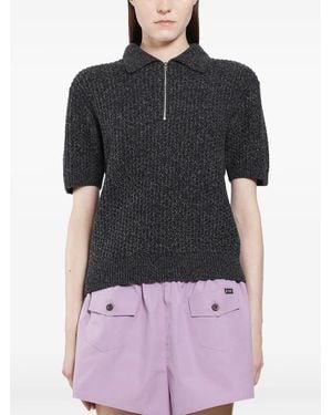 Prada Quarter-Zip Knit Jumper - Black