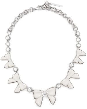 YVMIN Bow-Detail Necklace - White