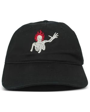 Melt Embroidered Skeleton Cap Hat - Black