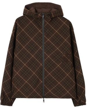Burberry Reversible Check Hooded Jacket - Brown