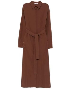PT Torino Emilia Belted Midi Shirt Dress - Brown