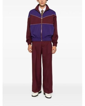 Drole de Monsieur Pleated Wide-Leg Trousers - Purple