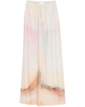 Nanushka Pantalones palazzo estampados - Blanco