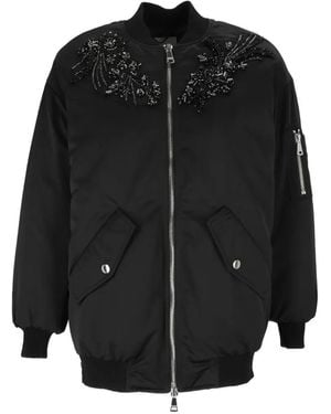 Ermanno Scervino Bead-Embellished Bomber Jacket - Black
