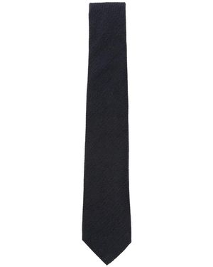Canali Textured Silk Tie - Blue