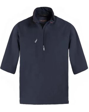 Moorer Veste À Col Montant Zippé - Blue