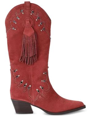 Kurt Geiger Bottines Oxford À Pampilles Western - Red