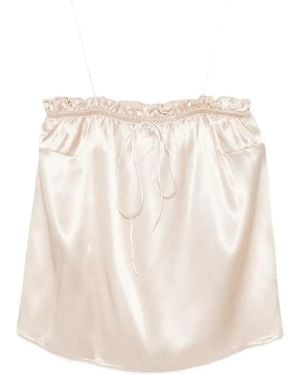 THE NINA STUDIO Ruffled Spaghetti-Strap Top - Natural