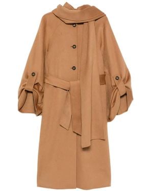 Zimmermann Belted Scarf-Detail Coat - Brown