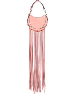 Roberto Cavalli Fringed Leather Shoulder Bag - Pink