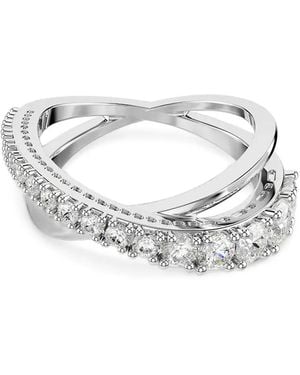 Swarovski Hyperbola Crystal-Embellished Crossover Ring - White