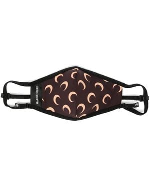 Marine Serre Crescent Moon Print Face Mask - Brown