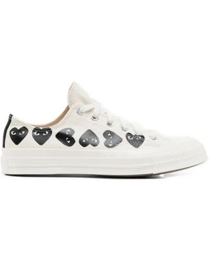 Comme des Garçons Heart-Print Low-Top Sneakers - White