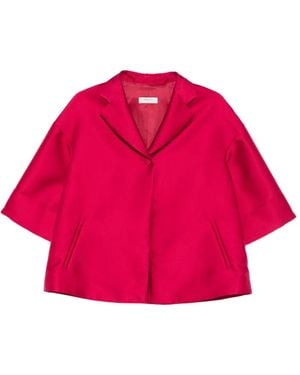 NINA 14.7 Satin-Finish Cropped Jacket - Pink