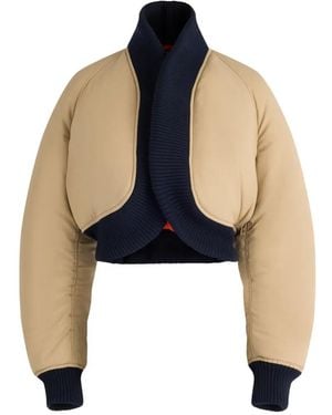 Jean Paul Gaultier Ribbed Bomber Jacket - Blue