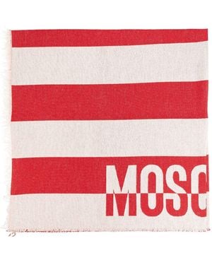 Moschino Striped Beach Towel - Red