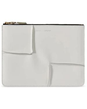 Comme des Garçons Reversed Hem Zip Wallet - Grey