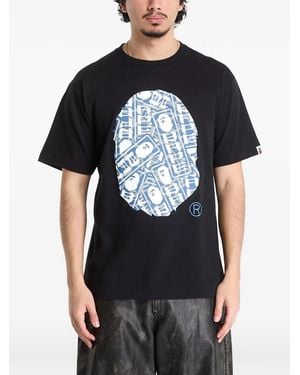 A Bathing Ape Japanese Cloud Camo T-Shirt - Black