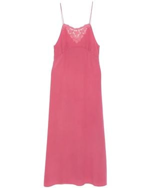 Chloé Lace-Detail Midi Dress - Pink