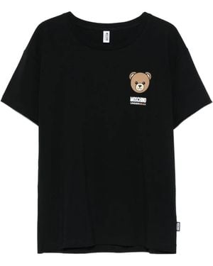 Moschino Oberteil mit Teddy-Print - Schwarz