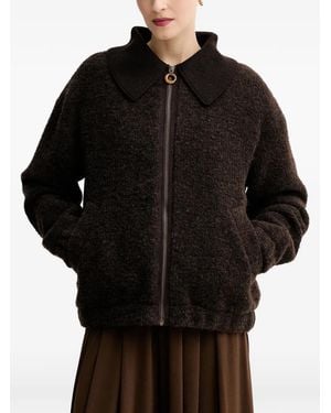 Sessun Heavenly Collared Zip-Fastening Jacket - Black