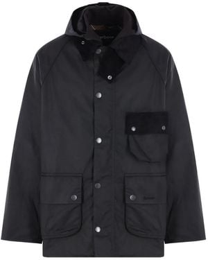 Barbour Modified Solway Waxed Coat - Black
