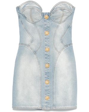 Balmain デニム ミニドレス - ブルー