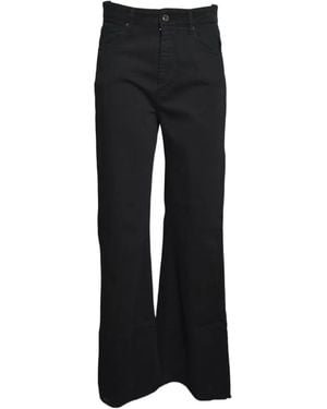 SOLOTRE Logo-Patch Wide-Leg Jeans - Black