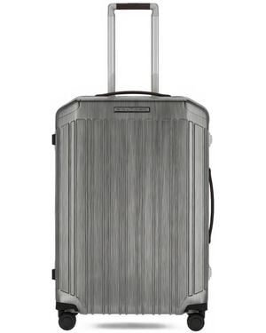 Piquadro Medium Ridged Hardside Suitcase - Grey