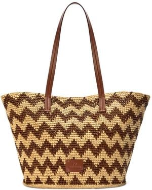 Missoni Zig-Zag Straw Tote Bag - Natural