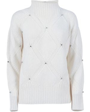 Kangra Maglione A Rombi - Bianco