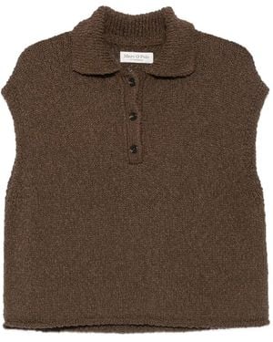 Marc O' Polo Sleeveless Polo Top - Brown