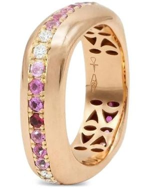 FULLORD 18K Rose Ghost Belt Diamond And Sapphire Ring - White