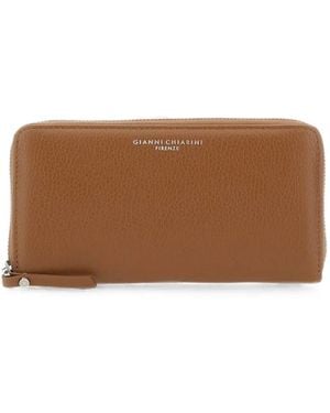Gianni Chiarini Pebbled-Leather Zip-Around Wallet - Brown