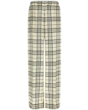Jil Sander Checked Elasticated Trousers - White
