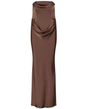 ROTATE BIRGER CHRISTENSEN Vestido Largo Estilo Corsé - Marrón
