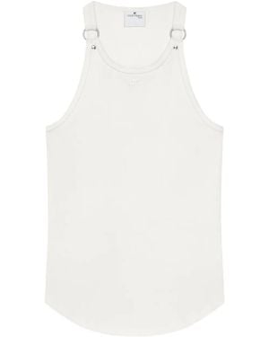 Courreges Buckle-Detail Sleeveless Top - White
