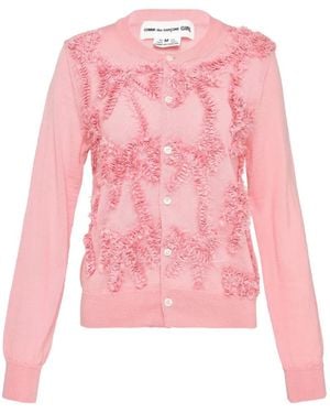 Comme des Garçons Cárdigan Bordado - Rosa