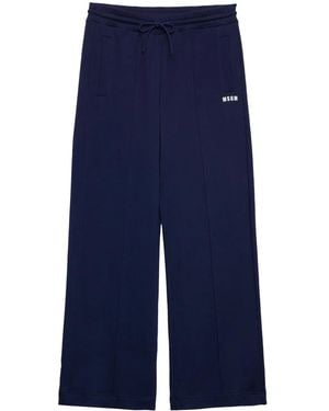 MSGM Pantalones de chándal con logo - Azul