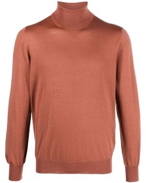 Lardini Roll Neck Wool Sweatshirt - Orange