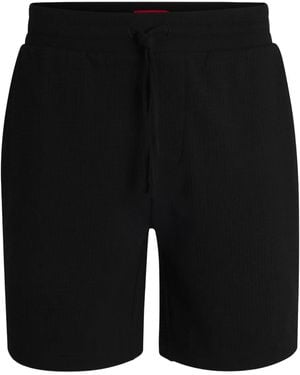 HUGO Short En Coton Mélangé - Black