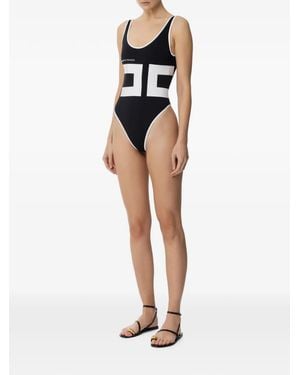 Elisabetta Franchi Contrast-Trim Swimsuit - White
