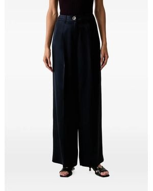 Guess Pantalon Ample À Fini Satiné - Black