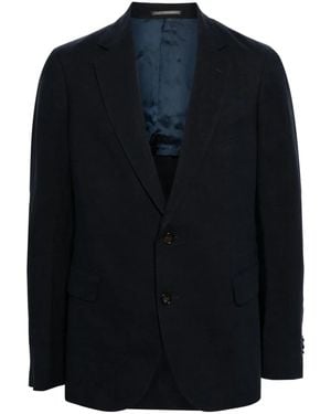N.Peal Cashmere Amalfi Linen Single-Breasted Blazer - Blue