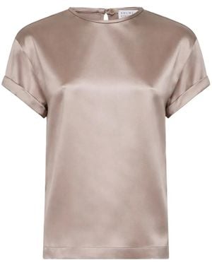 Brunello Cucinelli Blouse Stretch Silk Satin - Pink